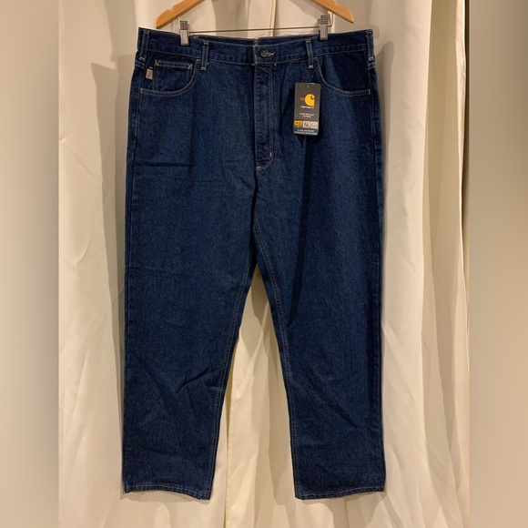 NEW W/ Tags Carhartt FR Midweight‎ Canvas Jeans 42 x 32 FRB100-DNM - Picture 1 of 5